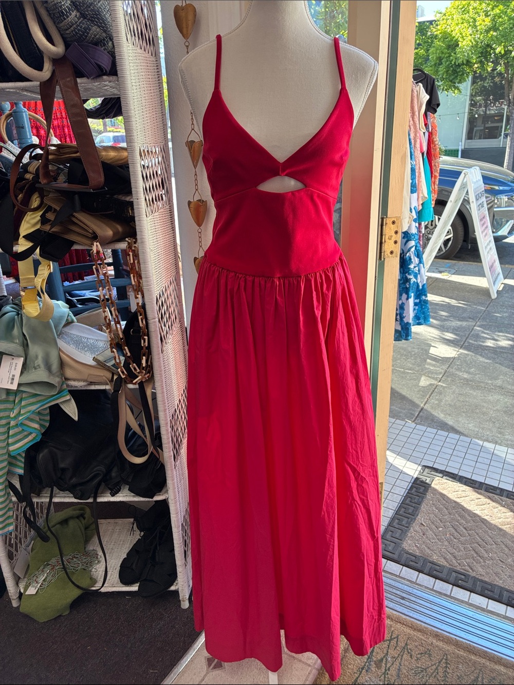 Esse studios Cutout Maxi Dress with Spaghetti Straps